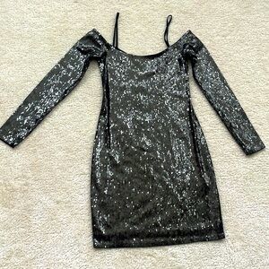 black Sequins dress